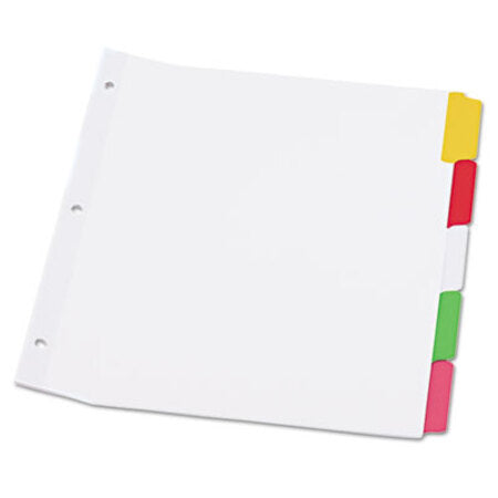 Universal® Deluxe Write-On/Erasable Tab Index, 5-Tab, 11 x 8.5, White, 1 Set