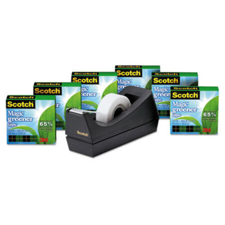 Scotch® Magic Greener Tape with C38 Dispenser, 1" Core, 0.75" x 75 ft, Clear, 6/Pack