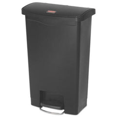 Rubbermaid® Commercial Slim Jim Resin Step-On Container, Front Step Style, 13 gal, Black