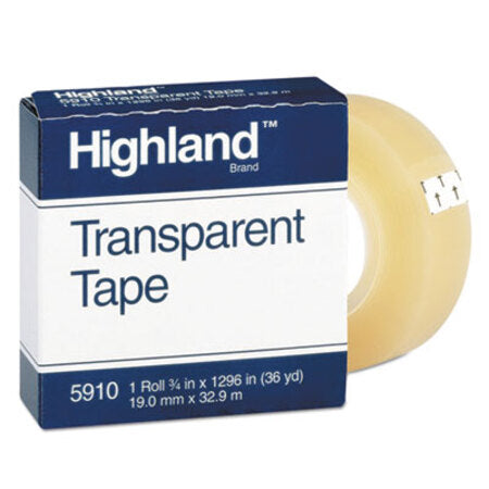 Highland™ Transparent Tape, 1" Core, 0.75" x 36 yds, Clear