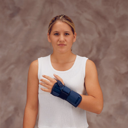 DeRoyal Wrist Brace DeRoyal® Metal / Tietex Right Hand Black / Blue Medium