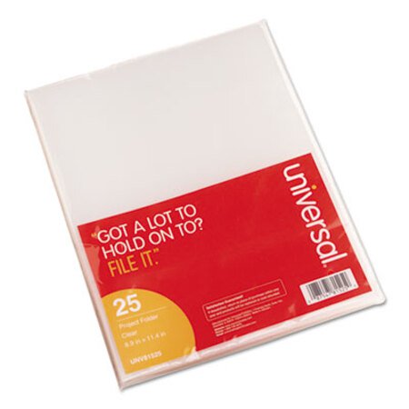 Universal® Project Folders, Letter Size, Clear, 25/Pack