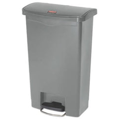 Rubbermaid® Commercial Slim Jim Resin Step-On Container, Front Step Style, 13 gal, Gray