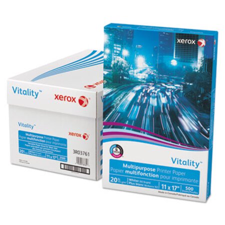 xerox™ Vitality Multipurpose Print Paper, 92 Bright, 20 lb, 11 x 17, White, 500/Ream