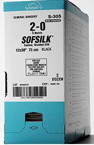 Suture without Needle Sofsilk Braided Silk Nonabsorbable Coated Size 4 - 0 18 Inch Suture