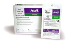 Ansell Surgical Glove ENCORE® Size 5.5 Sterile Pair Latex Extended Cuff Length Fully Textured Ivory Chemo Tested - M-221020-3430 - Case of 200