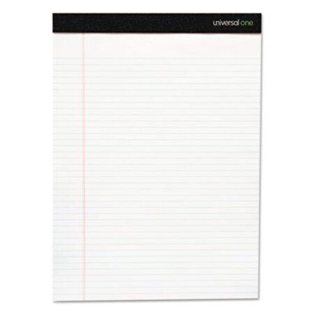 Universal® Premium Ruled Writing Pads, Wide/Legal Rule, 8.5 x 11, White, 50 Sheets, 12/Pack