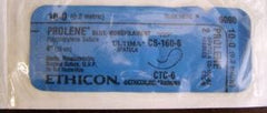 Suture with Needle Prolene Nonabsorbable Uncoated Blue Suture Monofilament Polypropylene Suture Size 10 - 0 4 Inch Suture Double-Armed 5.5 mm Length 1/2 Circle / 1/4 Circle Spatula Needle