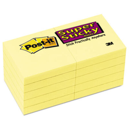 Post-it® Notes Super Sticky Canary Yellow Note Pads, 1 7/8 x 1 7/8, 90-Sheet, 10/Pack
