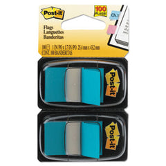 Post-it® Flags Standard Page Flags in Dispenser, Bright Blue, 100 Flags/Dispenser