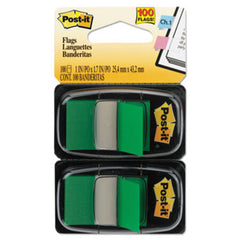 Post-it® Flags Standard Page Flags in Dispenser, Green, 100 Flags/Dispenser