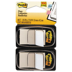 Post-it® Flags Standard Page Flags in Dispenser, White, 100 Flags/Dispenser