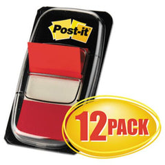 Post-it® Flags Marking Page Flags in Dispensers, Red, 50 Flags/Dispenser, 12 Dispensers/Pack