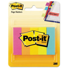 Post-It® Page Flag Markers, Assorted Brights, 100 Strips/Pad, 5 Pads/Pack