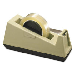 Scotch® Heavy-Duty Weighted Desktop Tape Dispenser, 3" Core, Plastic, Putty/Brown