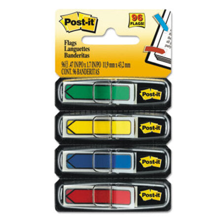 Post-it® Flags Arrow 1/2" Page Flags, Assorted Primary, 24/Color, 96-Flags/Pack