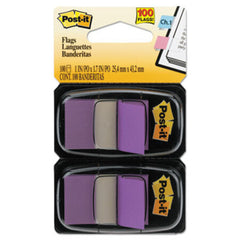 Post-it® Flags Standard Page Flags in Dispenser, Purple, 100 Flags/Dispenser