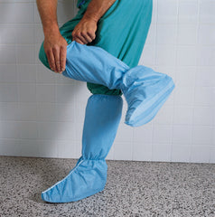 O&M Halyard Inc Boot Cover Hi Guard® X-Large Knee High Nonskid Sole Blue NonSterile