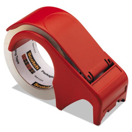 Scotch® Compact and Quick Loading Dispenser for Box Sealing Tape, 3" Core, Plastic, Red