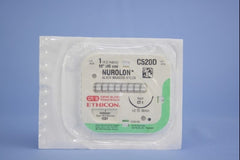 Suture with Needle Nurolon Nonabsorbable Coated Black Suture Braided Nylon Size 1 18 Inch Suture 1-Needle 36 mm Length 1/2 Circle Taper Point Needle