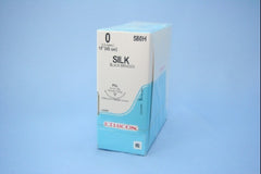 Suture with Needle Perma-Hand Nonabsorbable Coated Black Suture Braided Silk Size 0 18 Inch Suture 1-Needle 30 mm Length 3/8 Circle Precision Point - Reverse Cutting Needle