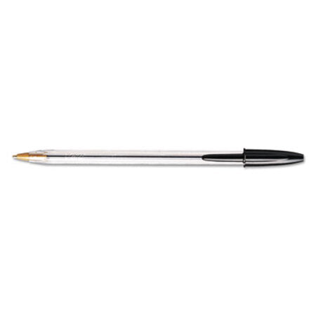 Bic® Cristal Xtra Smooth Stick Ballpoint Pen, 1mm, Black Ink, Clear Barrel, Dozen
