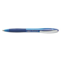 Bic® Atlantis Retractable Ballpoint Pen, Medium 1mm, Blue Ink/Barrel, Dozen