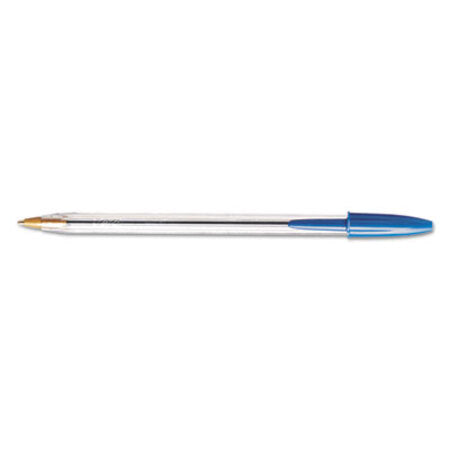 Bic® Cristal Xtra Smooth Stick Ballpoint Pen, 1mm, Blue Ink, Clear Barrel, Dozen