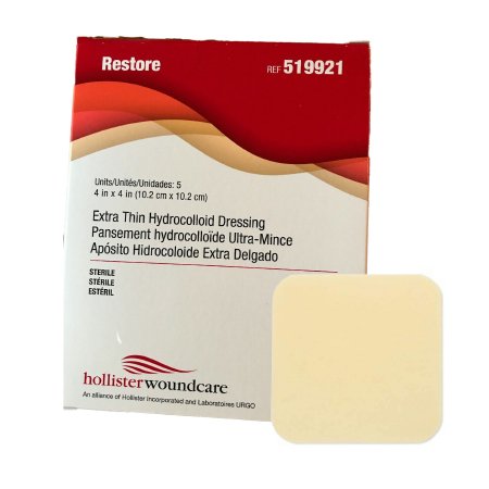 Hollister Hydrocolloid Dressing Restore™ Extra Thin 4 X 4 Inch Square Sterile