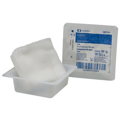 Cardinal USP Type VII Gauze Sponge Curity™ Gauze 8-Ply 4 X 4 Inch Square Sterile