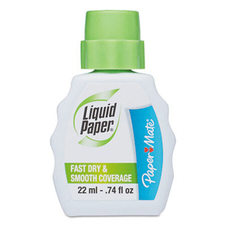 Paper Mate® Liquid Paper® Fast Dry Correction Fluid, 22 ml Bottle, White, 1/Dozen