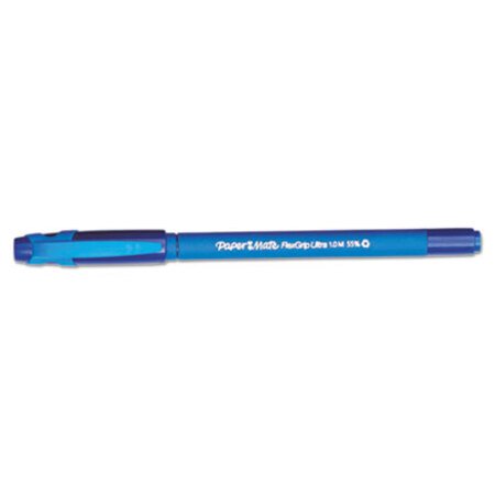 Paper Mate® FlexGrip Ultra Stick Ballpoint Pen, Medium 1mm, Blue Ink/Barrel, Dozen