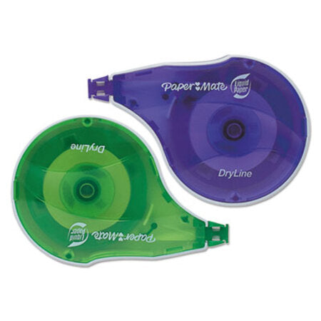 Paper Mate® Liquid Paper® DryLine Correction Tape, Non-Refillable, 1/6" x 472", 2/Pack