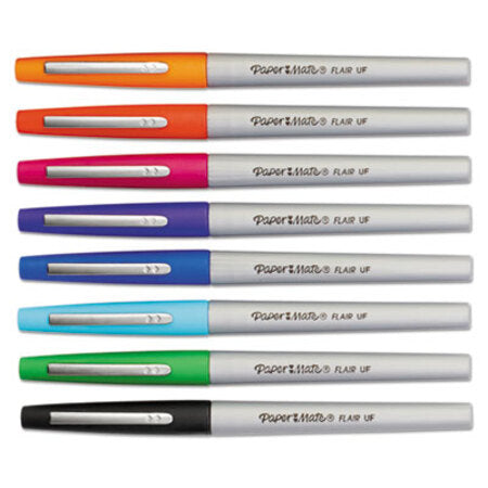 Paper Mate® Flair Felt Tip Stick Porous Point Marker Pen, 0.4mm, Assorted Ink/Barrel, 8/Set