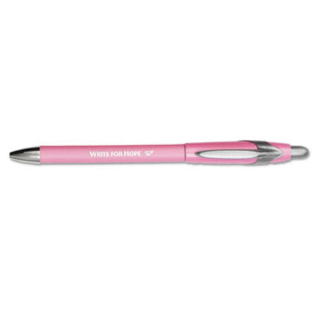 Paper Mate® FlexGrip Elite Write for Hope Retractable Ballpoint Pen, 1mm, Black Ink/Pack Barrel, Dozen
