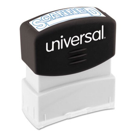 Universal® Message Stamp, SCANNED, Pre-Inked One-Color, Blue