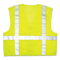 MCR™ Safety Luminator Safety Vest, Lime Green w/Stripe, Large
