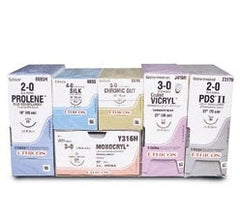 Suture with Needle Absorbable Uncoated Undyed Suture Plain Gut Size 4 - 0 27 Inch Suture 1-Needle 17 mm Length 1/2 Circle Taper Point Needle