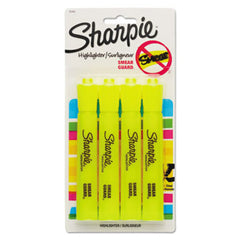 Sharpie® Tank Style Highlighters, Chisel Tip, Fluorescent Yellow, 4/Set