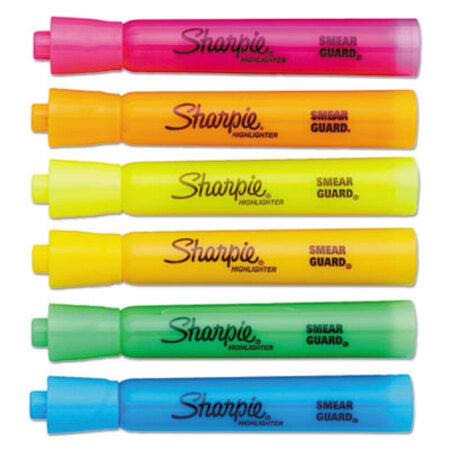 Sharpie® Tank Style Highlighters, Chisel Tip, Assorted Colors, Dozen