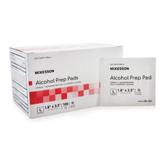 Alcohol Prep Pad McKesson 70% Strength Isopropyl Alcohol Individual Packet Large Sterile