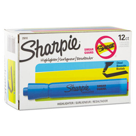 Sharpie® Tank Style Highlighters, Chisel Tip, Blue, Dozen