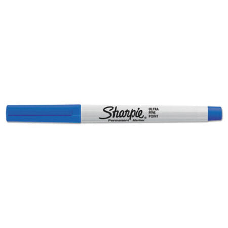 Sharpie® Ultra Fine Tip Permanent Marker, Extra-Fine Needle Tip, Blue, Dozen