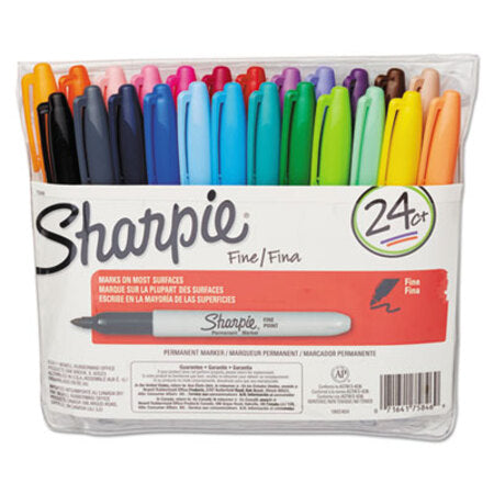 Sharpie® Fine Tip Permanent Marker, Assorted Colors, 24/Set