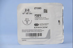 Suture with Needle PDS II Absorbable Uncoated Violet Suture Monofilament Polydioxanone Size 2 - 0 18 Inch Suture 1-Needle 36 mm Length 1/2 Circle Taper Point Needle