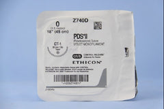 Suture with Needle PDS II Absorbable Uncoated Violet Suture Monofilament Polydioxanone Size 0 18 Inch Suture 1-Needle 36 mm Length 1/2 Circle Taper Point Needle