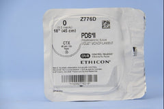 Suture with Needle PDS II Absorbable Uncoated Violet Suture Monofilament Polydioxanone Size 0 18 Inch Suture 1-Needle 48 mm Length 1/2 Circle Taper Point Needle