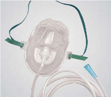 Vyaire Medical NonRebreather Oxygen Mask AirLife® Elongated Style Adult One Size Fits Most Adjustable Head Strap