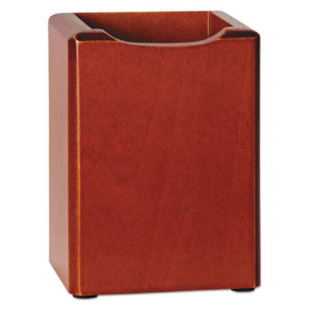 Rolodex™ Wood Tones Pencil Cup, Mahogany, 3 1/8 x 3 1/8 x 4 1/2