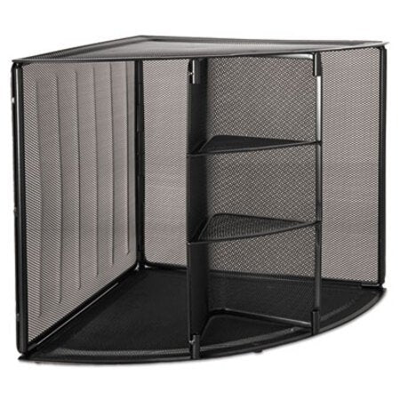 Rolodex™ Mesh Corner Desktop Shelf, Five Sections, 20 x 14 x 13, Black